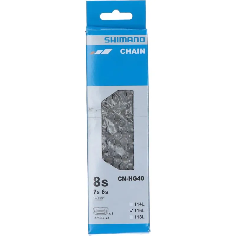 Sale SHIMANO Kette CN-HG40 Fahrradkette 6-/7-/8-fach 116 Glieder für Schaltsysteme