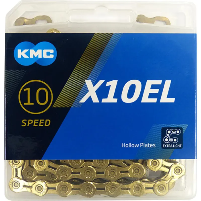 Preiswert KMC X10EL Ti-N 10s Kette 114 Glieder gold - leichte High-Performance 10-fach Fahrradkette