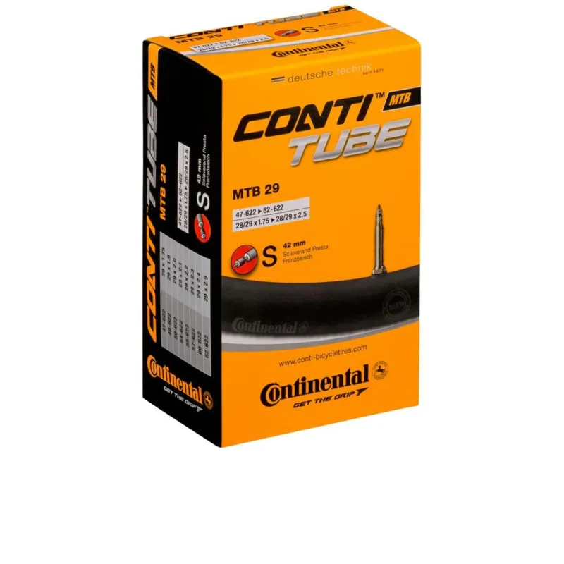 Nur Heute Continental MTB 29" Fahrradschlauch, Sclaverand-Ventil 42 mm, für 29x1.75-2.5 Reifen, pannensicherer Butyl-Schlauch, ideal für Mountainbikes