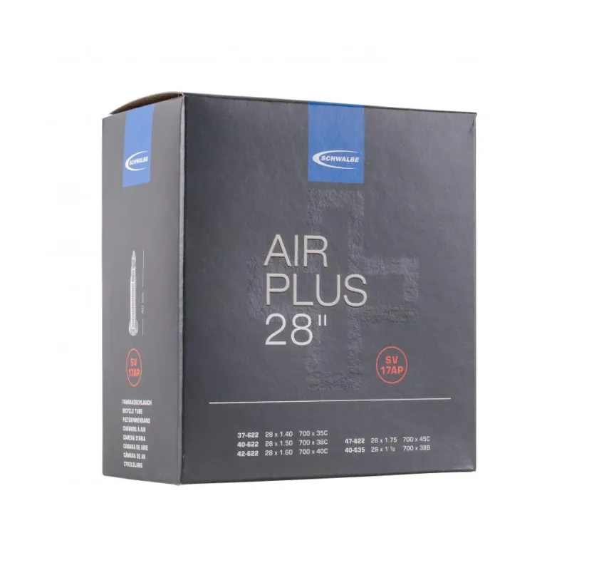 Schwalbe Schlauch SV17AP Air Plus, 28x1.40-1.75 Zoll, ETRTO 37/47-622/635, 40mm Sclaverand-Ventil, hohe Lufthaltigkeit, erhöhter Pannenschutz, ideal für E-Bikes und Lastenräder Bestpreis