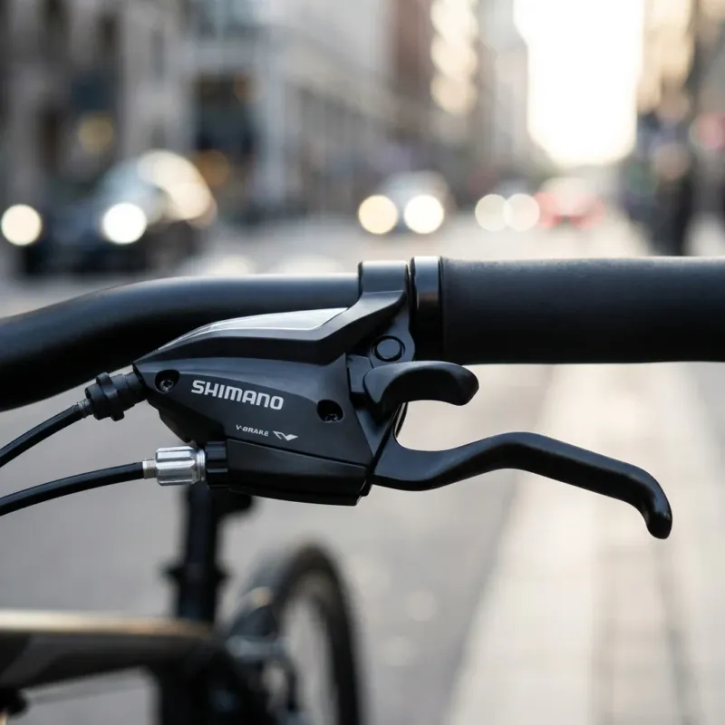 Schneller Versand SHIMANO Schalt Bremshebel ST-EF500 3-fach links Schwarz 2 Finger - für mechanische V-Brakes