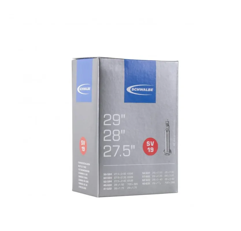 Schwalbe SV19 Fahrradschlauch 40/62-584/635 - Butyl-Ersatzschlauch für 27,5"/28"/29" Räder Markenprodukt