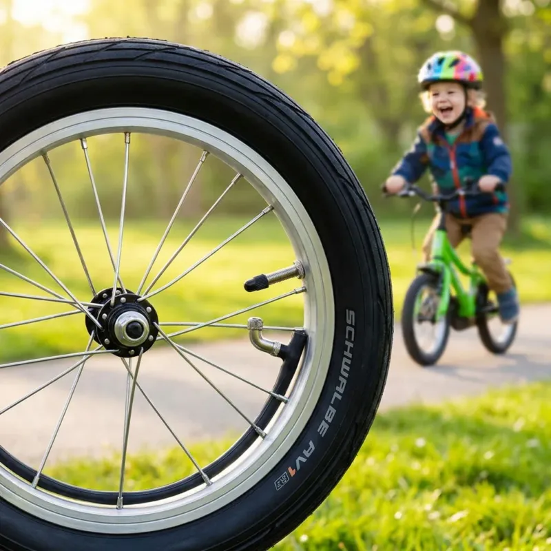 Markenprodukt Schwalbe Schlauch AV1, 12x1.75/2.10 Zoll, 45° Autoventil, 47/62-203, für 12 Zoll Kinder- und Laufräder, hochwertige Butylqualität