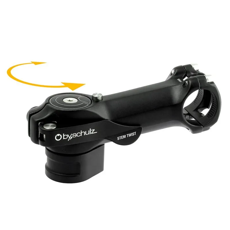 Mega-Angebot by,schulz Vorbau Twist SDS 90 mm / Ø 31,8 mm schwarz - platzsparende Verdreh-Funktion
