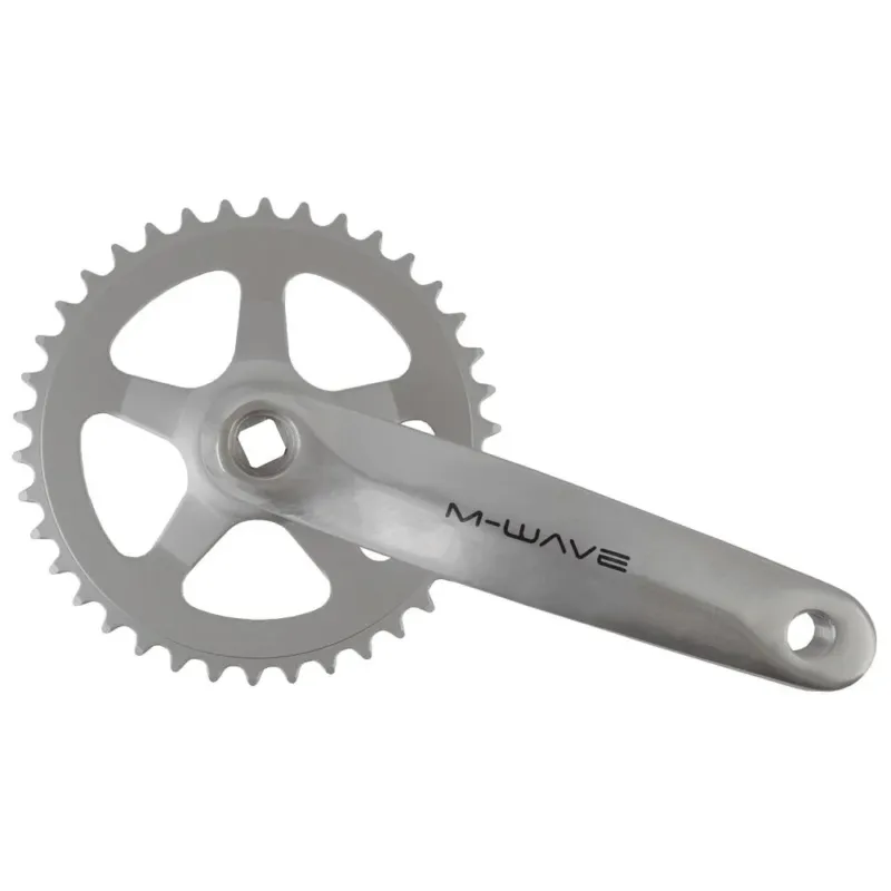 Preis Gesenkt M-WAVE Kurbelsatz 38 Zähne 170 mm Aluminium Stahl 1-fach JIS silber für 1/2" x 3/32" Ketten City Trekking Räder langlebig stabil leichtgängige Kraftübertragung