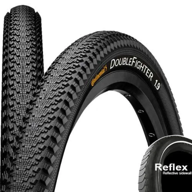 Kracherpreis Continental Double Fighter III Draht 24x2.0 (50-507) schwarz-reflex - vielseitiger Trekkingreifen