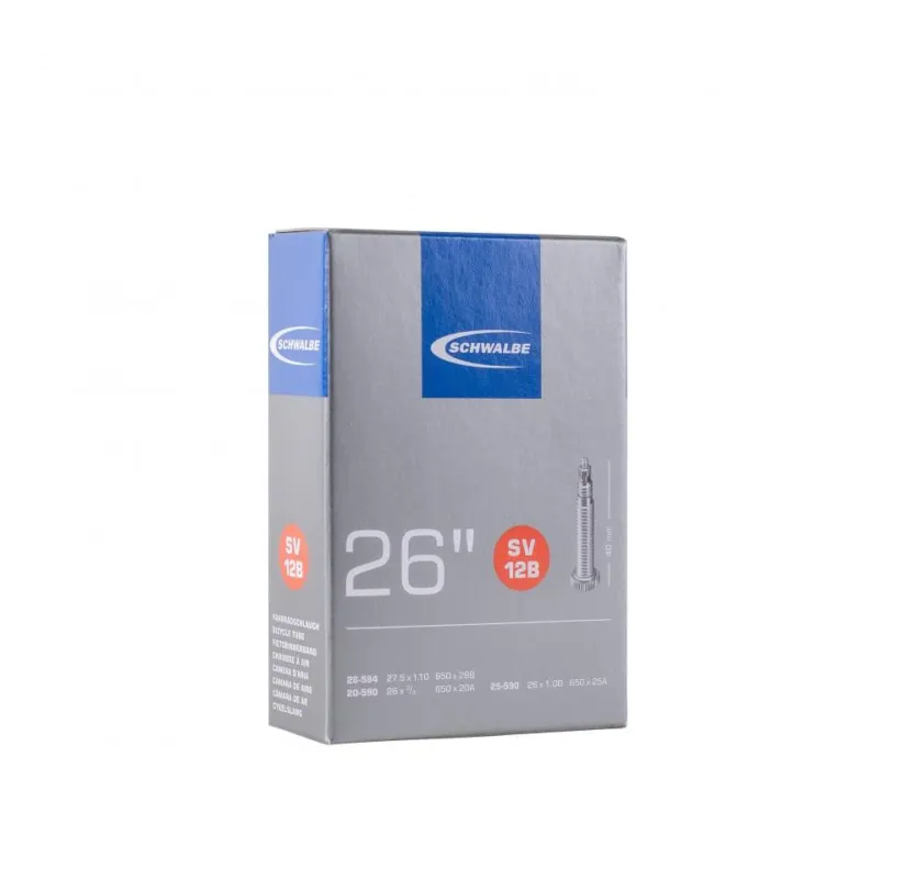 Neue Ware Schwalbe SV12B Schlauch 26×7/8-1.00" (20/28-584/590) - SV-Ventil 40 mm - Butyl