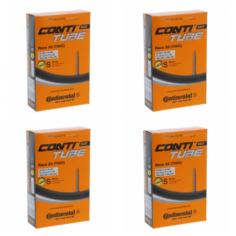 Bestpreis Continental 4x Schlauch Conti Race 28 28" 700x20/25C 18/25-622/630 SV 60mm