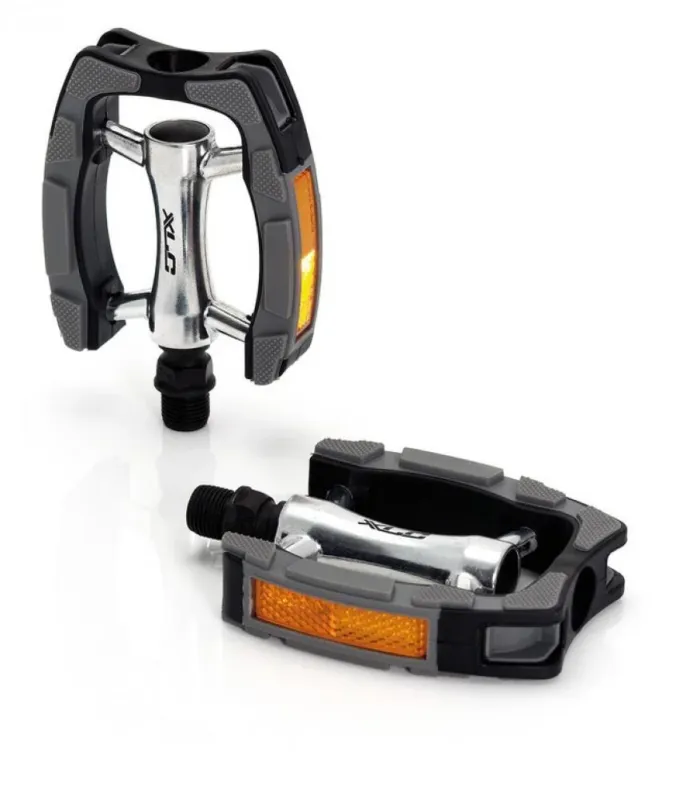 XLC City-/Comfort-Pedal PD-C07: Aluminiumkörper mit Kunststoffummantelung, Anti-Rutsch-Auflage, CroMo-Achse, Kugellagerung, 101x80 mm, Reflektoren, schwarz/silber/grau Beliebt