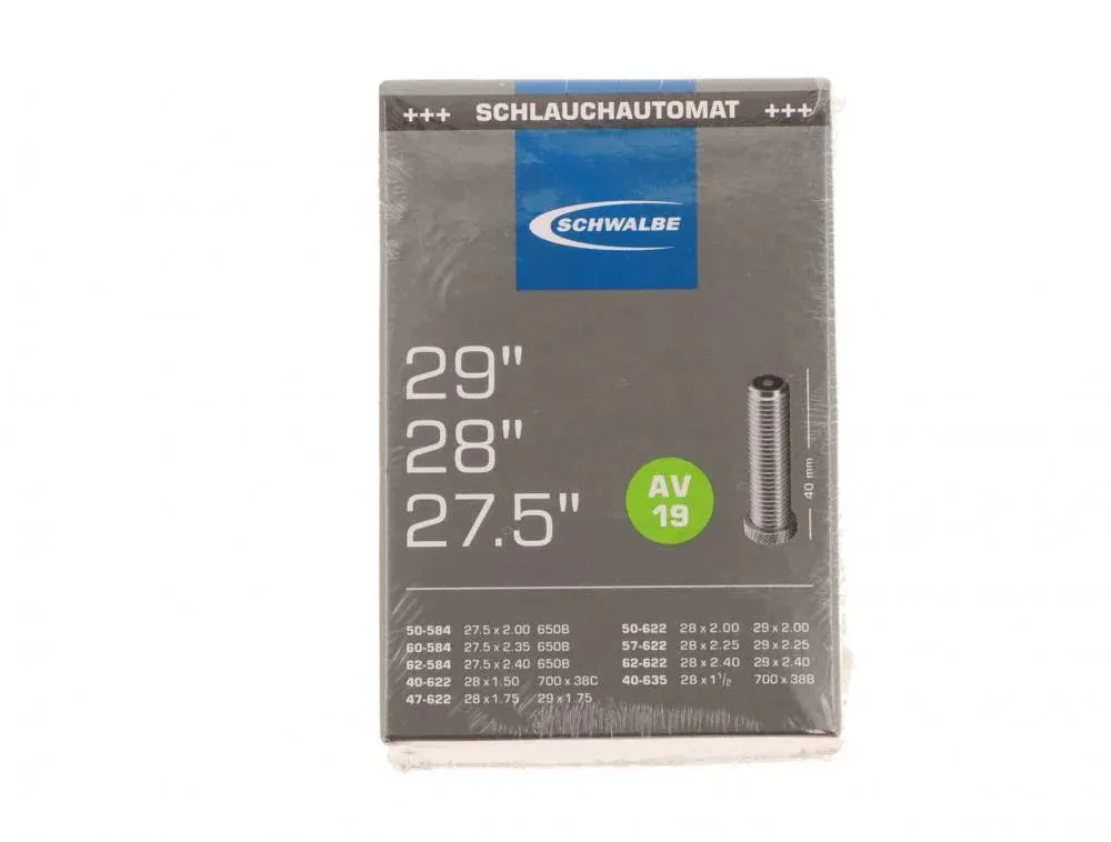 Abverkauf Schwalbe Schlauch AV19 VM 40/62-584/635 AGV 40 - zuverlässiger Fahrradschlauch mit Auto-Ventil 40 mm