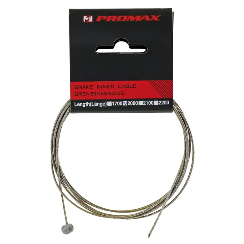 Promax Bremsinnenzug 2000×1.5 mm - Edelstahlzug, präzise Zugführung, hohe Korrosionsbeständigkeit, universell passend für V-Brake und Cantilever Preiswert