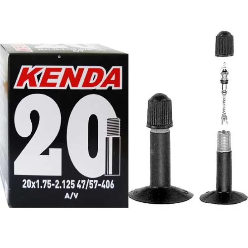 Kenda Fahrradschlauch 20x1.75-2.125 AV35 47-57/406 ETRTO 516307 hochwertiger Butyl-Gummi, Autoventil 35mm, passend für BMX und 20-Zoll-Räder Abverkauf