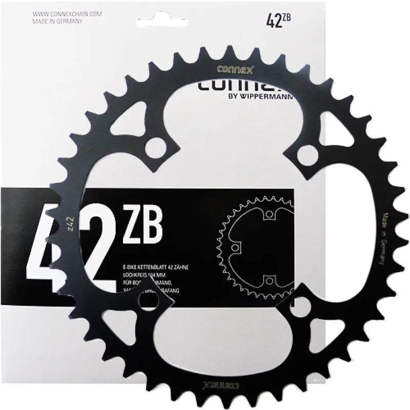 Connex Kettenblatt E-Bike Bosch Shimano Yamaha Brose 42 Zähne schwarz 104mm Garantierte Lieferung