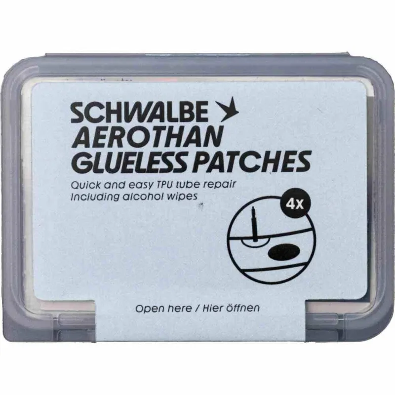 Günstig Schwalbe GLUELESS PATCHES (4 Stk. selbstklebende Flicken) - schnelle TPU-Repair-Lösung
