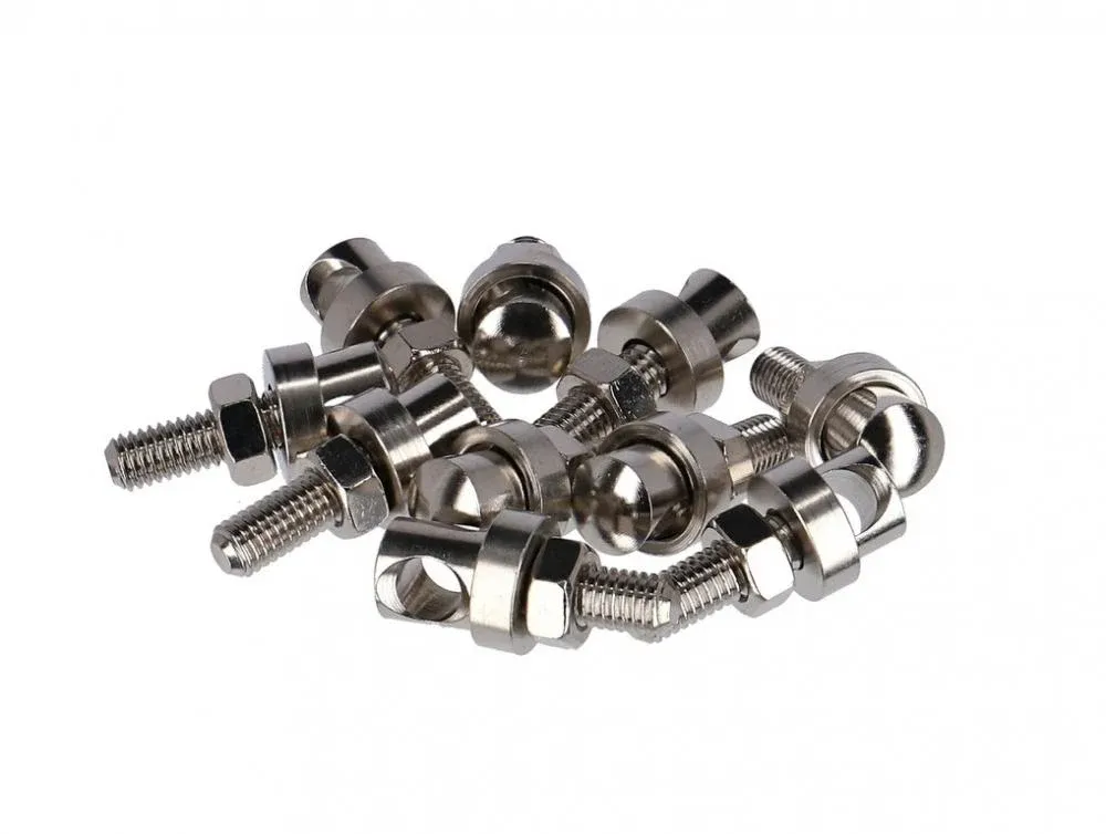 Top-Seller Strebenbolzen M 5 x 15 mm, Messing Btl. 10 St. verchromt, mit Bohrung 5,3mm