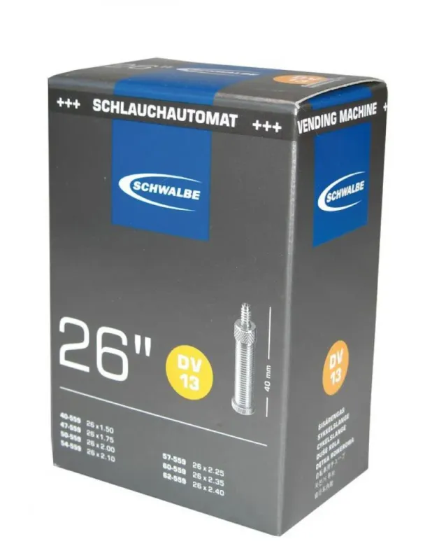 Schwalbe Schlauch DV13 in Folie 26x1.50-2.50Z 40/62-559 DV 40mm Sonderaktion