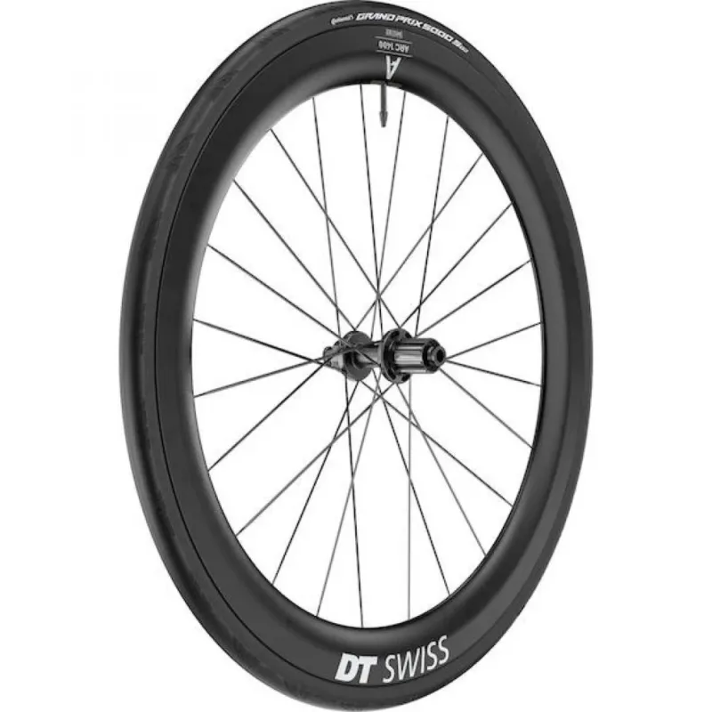 DT Swiss ARC 1400 Dicut 55 Carbon Laufrad 622x22mm - Aerodynamisches Rennrad Laufrad Schwarz - Laufräder Road Disc Beliebt