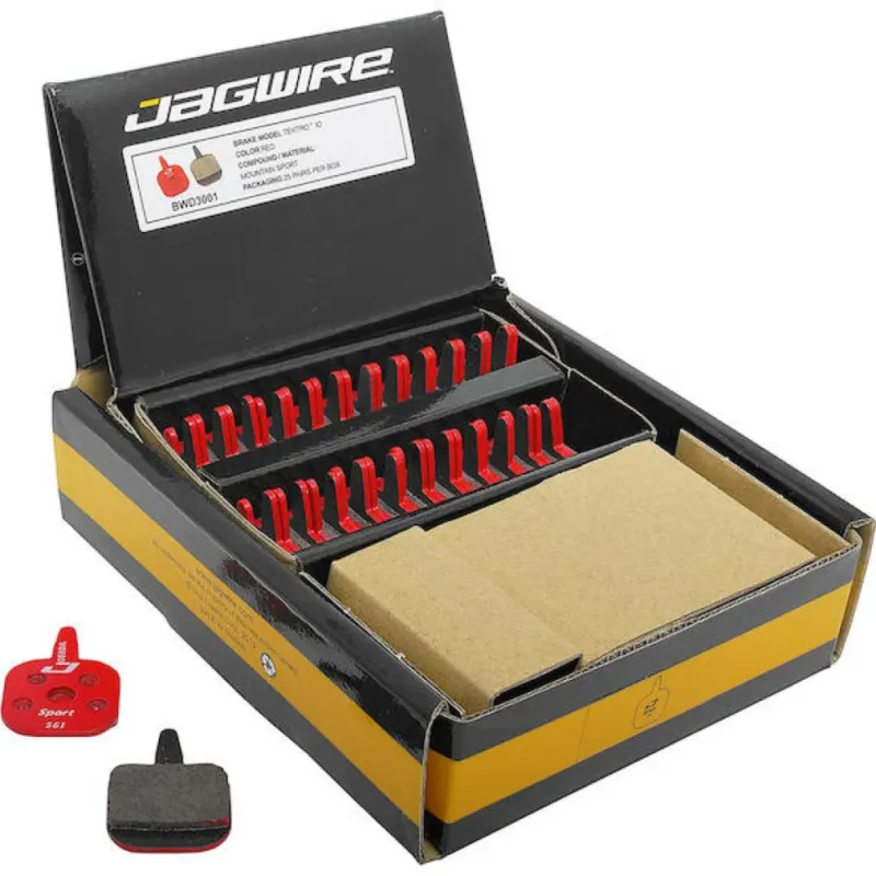 Kostenloser Rückversand Jagwire Bremsbeläge Disc Sport Semi-Metallic Werkstattverpackung Rot - leise Allround-Bremsleistung