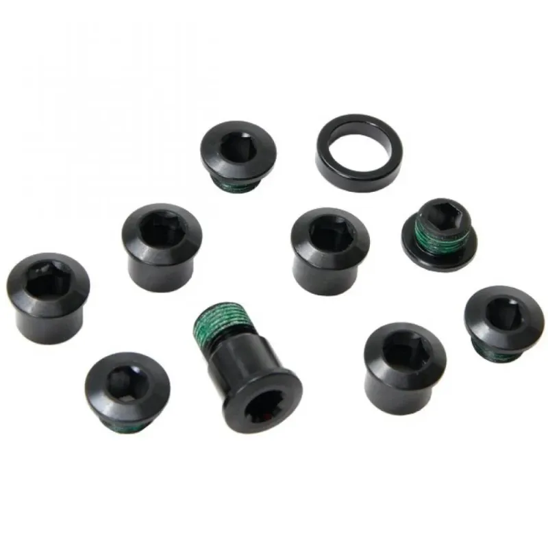 SRAM Kettenblattschrauben Red / Force 22 Aluminium schwarz - 5er Set für 110mm BCD Rennradkurbeln Markenprodukt