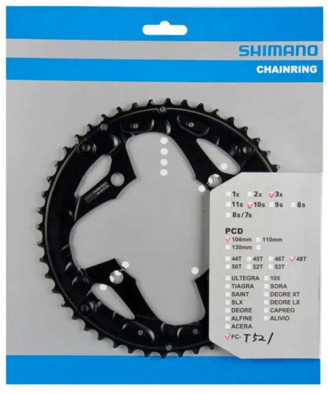 SHIMANO Kettenblatt FC-T521 48 Zähne - effiziente Übersetzung für Trekking- und Citybikes Sonderaktion