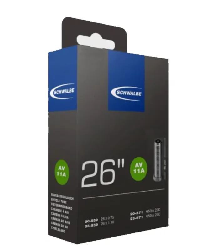 Schwalbe Schlauch AV11A 20/25-559/571 AV 40mm 20 Zoll - zuverlässiger Fahrradschlauch Bestseller
