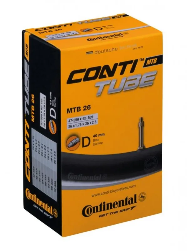 Bestseller Continental Fahrradschlauch MTB 26 DV 40mm - 26x1.75-2.50 Zoll - für MTB 47/62-559 - Autoventil