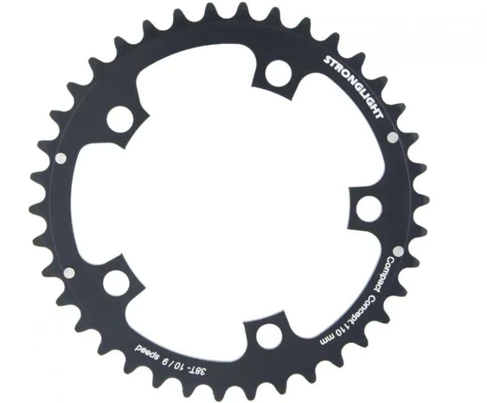 Stronglight Kettenblatt 42 Zähne, 5-Arm, 110 mm Lochkreis, Aluminium 5083, schwarz, für Shimano 9/10-fach, präzise Verarbeitung, leicht, langlebig, optimal für Rennrad Highlight