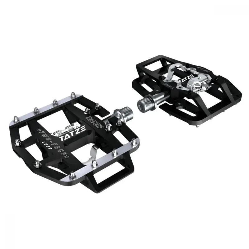 Preisreduziert Tatze Two-Face MTB Hybrid Pedale Robuste Kombipedale mit 14 austauschbaren Pins, Cr-Mo-Achse, CNC-gefrästem Aluminiumkörper, ideal für MTB und Trail-Einsätze