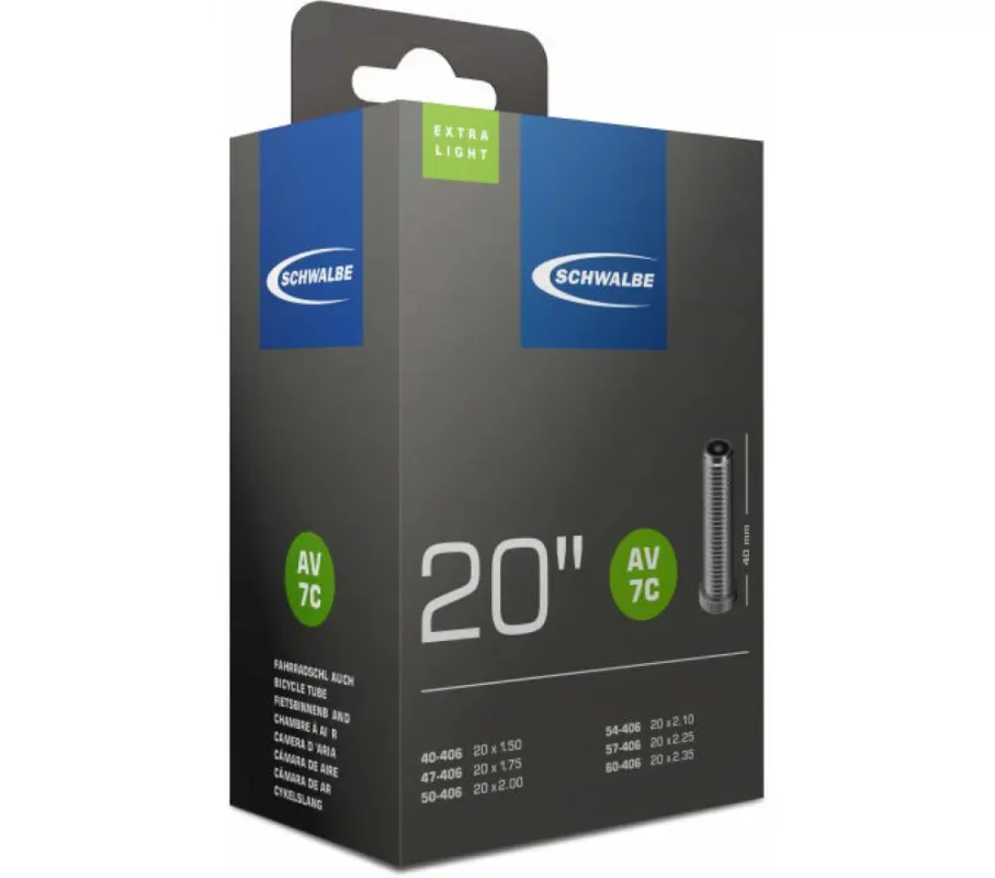 Sonderangebot Schwalbe Schlauch AV7C extra leicht 20x1.75-2.35" 40/60-406 AV40mm