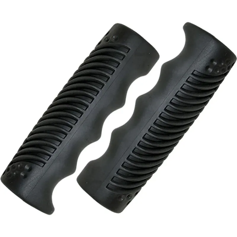 Messingschlager Griffe 110 mm schwarz - ergonomische Fahrradgriffe aus rutschfestem Gummi, komfortabler Halt, vibrationsdämpfend 1 Paar Rabatt