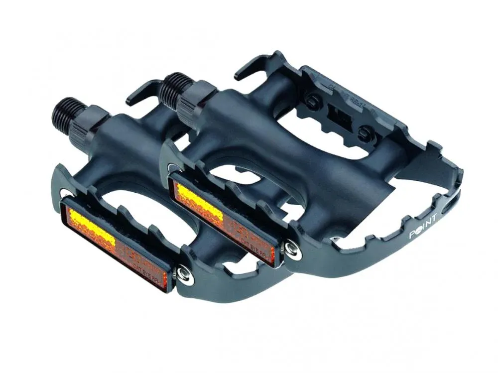 Point MTB-Pedale Kunststoff-Alu, CrMo-Achse, Kugellager, 9/16″, schwarz, 1 Paar Kostenfreie Lieferung