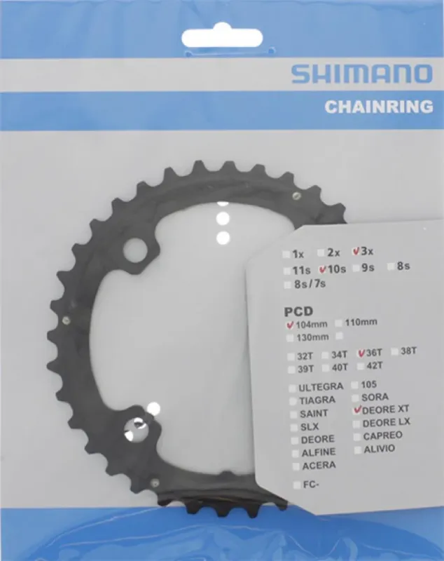 SHIMANO Kettenblatt DEORE XT FC-T780/FC-T781 36 Zähne - präziser Antrieb für Trekking und MTB Gratis Versand