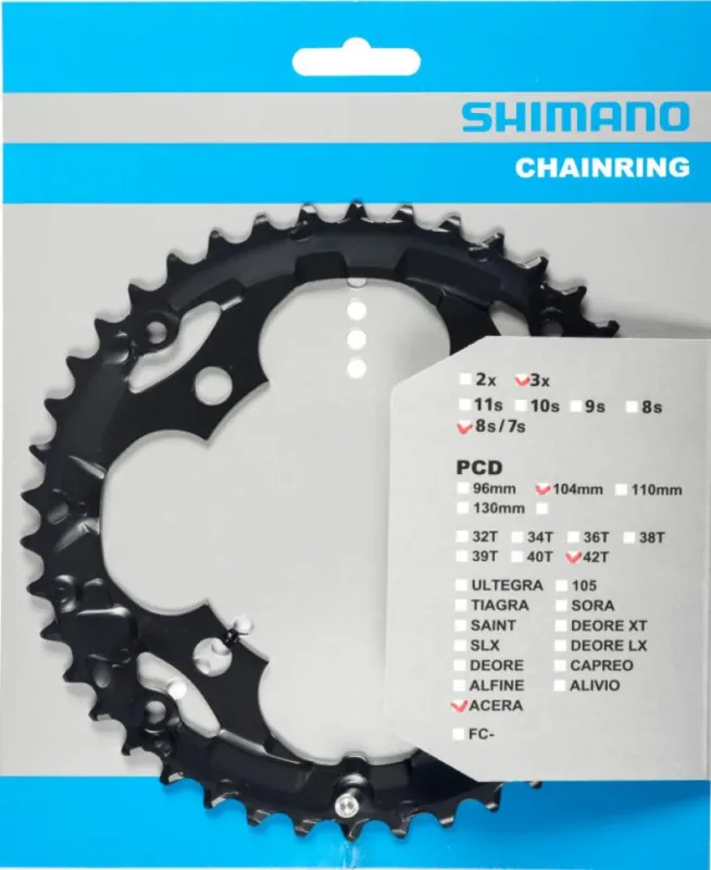 SHIMANO Kettenblatt ACERA FC-M361 42 Zähne - zuverlässiger Antrieb für KSR-Trekkingräder Preis Gesenkt