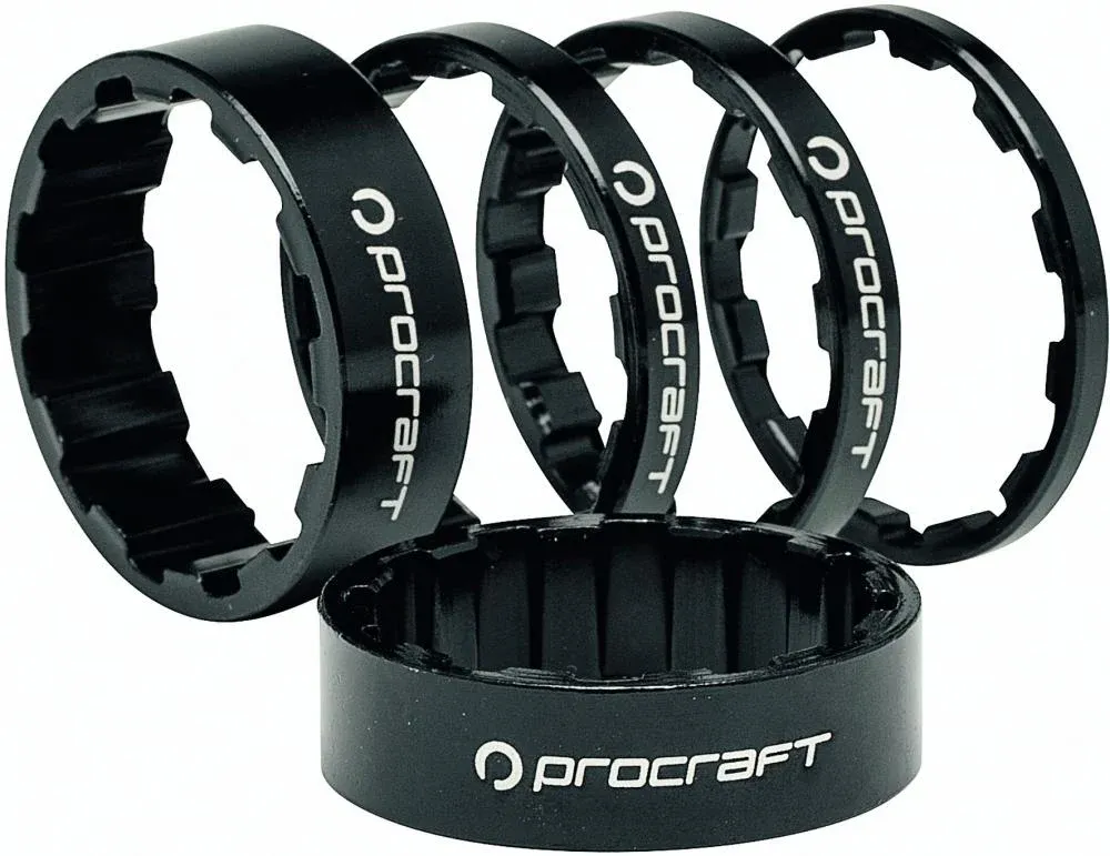 Procraft Ahead Spacer Superlight 1 1/8 Zoll Set Schwarz - Ultraleichte Aluminium-Spacer Billig
