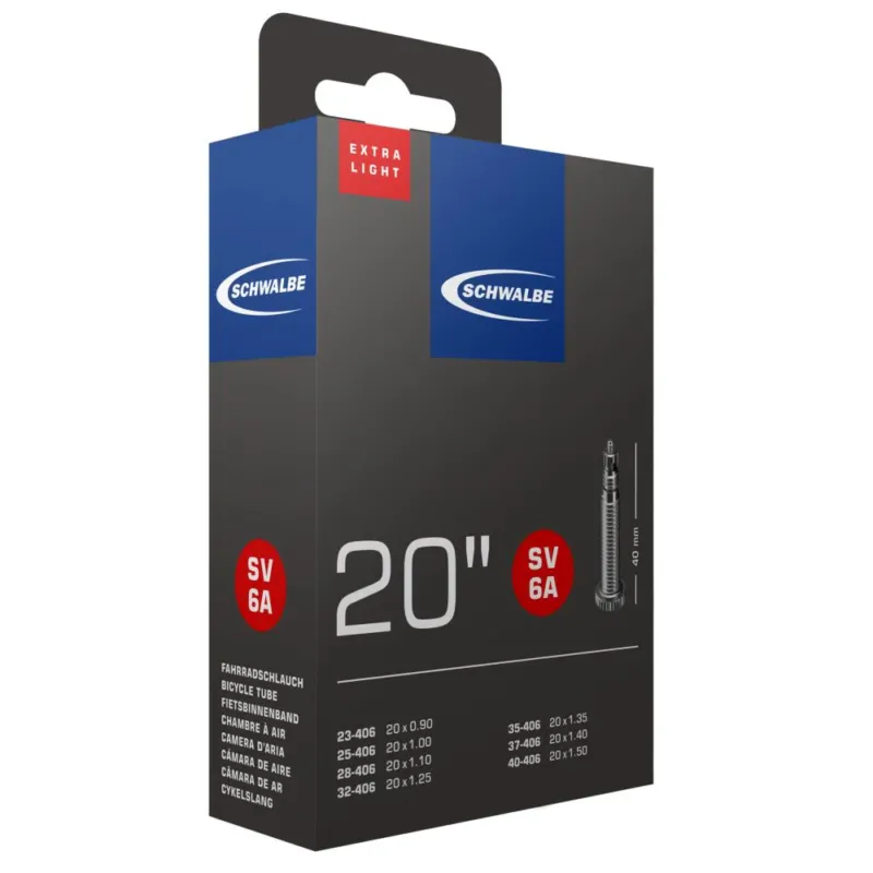 Billig Schwalbe Schlauch SV6A EXTRA LIGHT 23/40-406 23 - extraleichter Fahrradschlauch für Performance