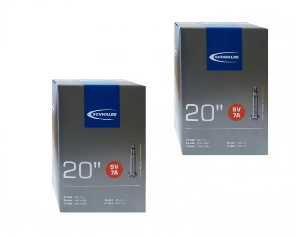 Schwalbe 2 x Schlauch SV7A 20x1 1/8-1 3/8 Echt