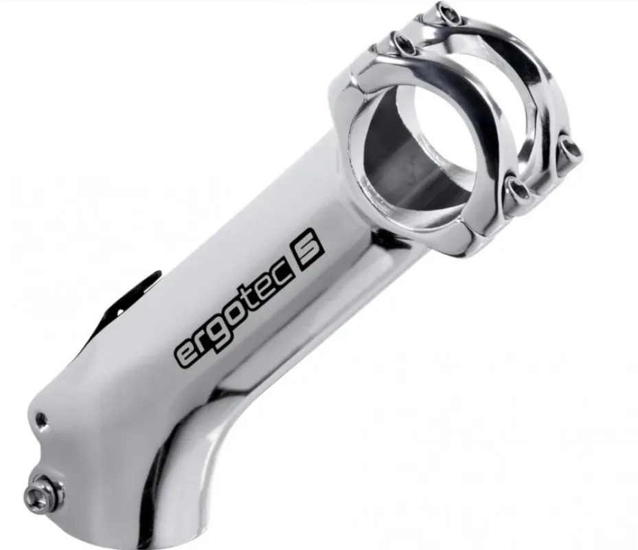 Rabatt Ergotec High Charisma Ahead Vorbau 31,8 mm 90 mm silber Level 5 - 45° Winkel, 6061-T6 Alu, e-Bike ready, 1 1/8" Gabelschaft, 40 mm Klemmhöhe