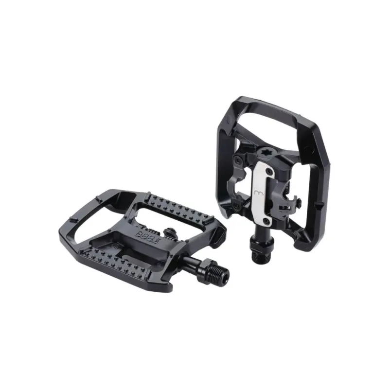 Highlight BBB Cycling BBB Pedale Dual Choice schwarz One Size schwarz - vielseitiges Kombipedal für Klick- und Stradenschuhe