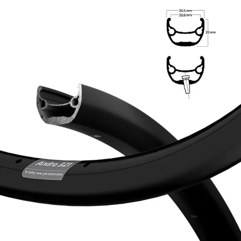 Ryde Felge ANDRA 321 21-622 Disc schwarz 32 Loch VL=6,5 Gratis Versand