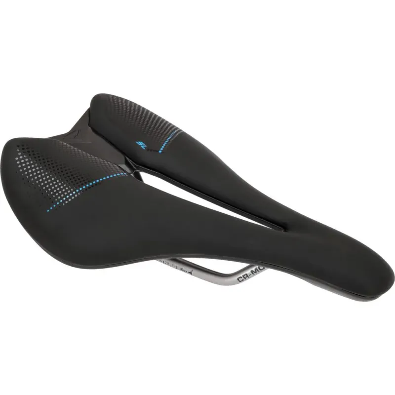 Neue Kollektion Merida Sattel EXPERT SL 240/140 Schwarz/blau - sportlicher Komfortsattel mit V-Mount
