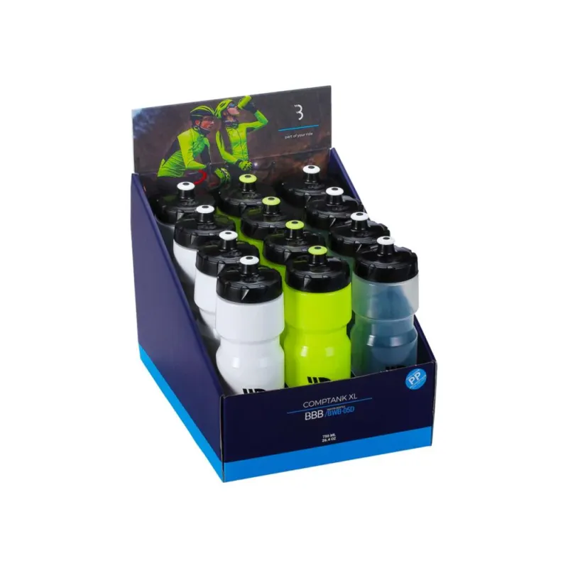 BBB Cycling Flaschen 750ml CompTank Displaybox 750 - leichte Trinkflasche für jede Fahrt Aktuell