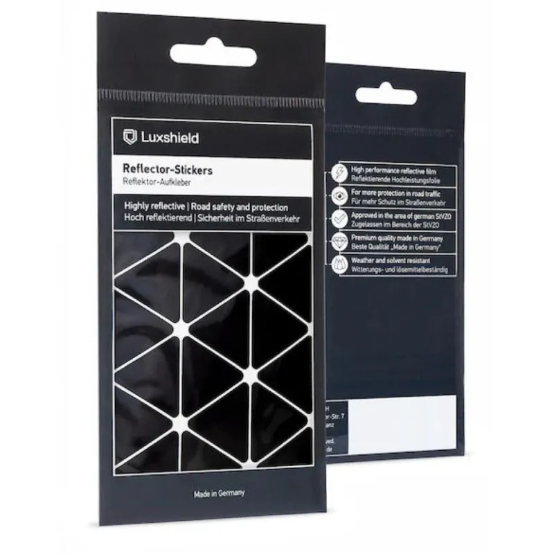 Luxshield Reflektor-Sticker Dreieck Groß Schwarz - mehr Sichtbarkeit und Sicherheit Begrenztes Angebot