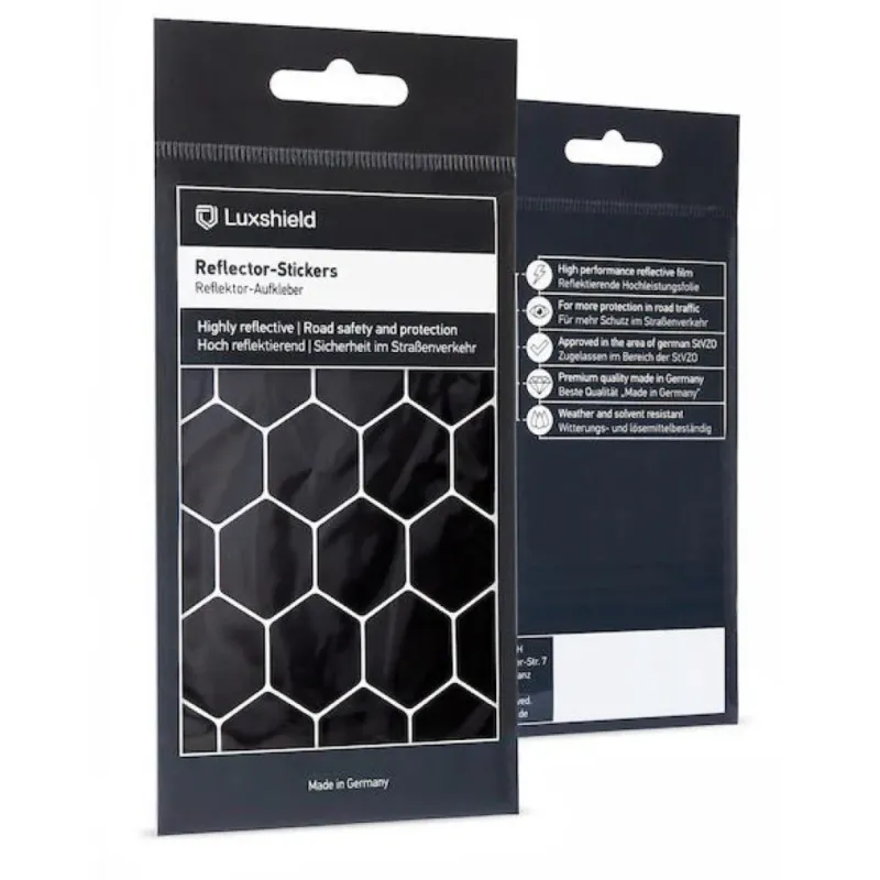 Luxshield Reflektor-Sticker Hexagon Größe Uni Schwarz - mehr Sicherheit im Stradenverkehr Garantierte Lieferung
