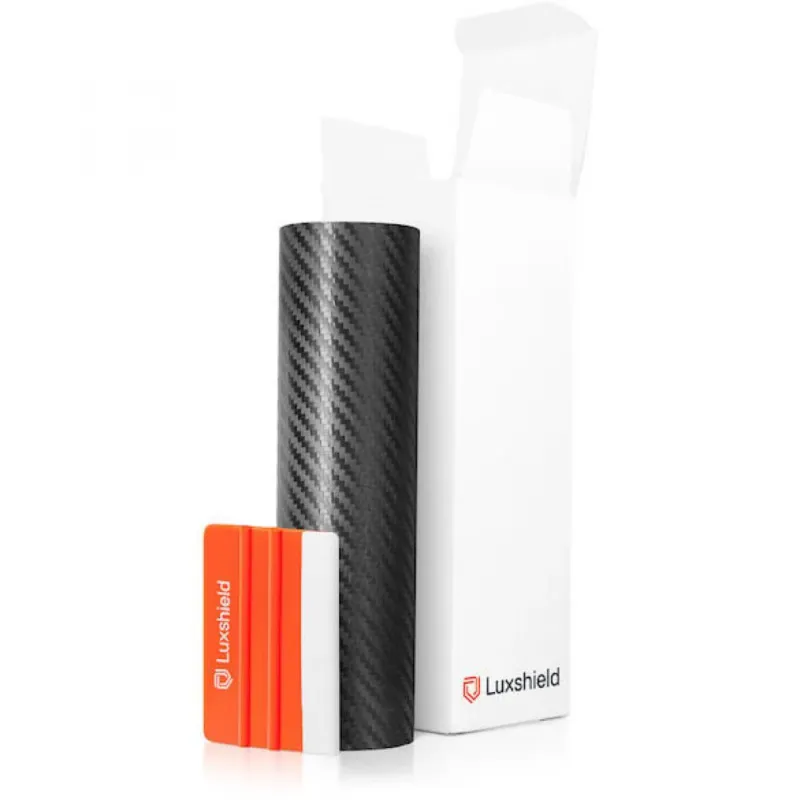 Luxshield Lackschutzfolie Meterware 200 x 12 cm Carbon schwarz - starker Steinschlagschutz fürs Bike Bestpreis