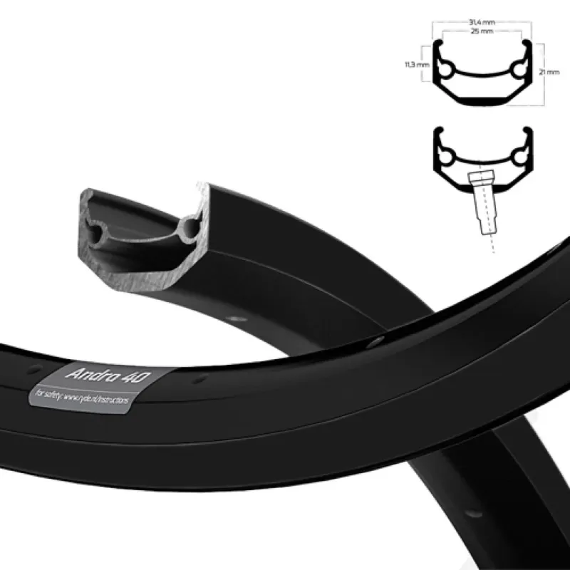 Ryde Felge ANDRA 40 25-584 Disc schwarz 36 Loch VL=8,5 Zertifiziert