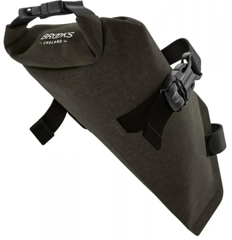 BROOKS Scape Saddle Roll Bag Mud Green - kompakte wasserdichte Satteltasche 1 Liter mit Rollverschluss & Riemenbefestigung - ideal für Gravel & Bikepacking Kostenloser Versand