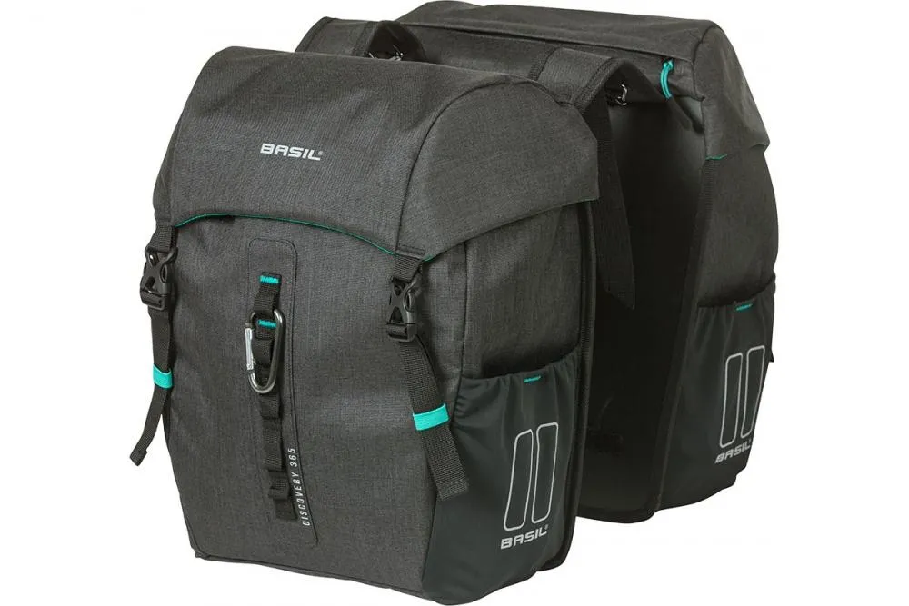 Basil Move MIK Doppeltasche 30 Liter schwarz - wasserabweisende Fahrradtasche mit Reflexelementen & Regenhülle Sale