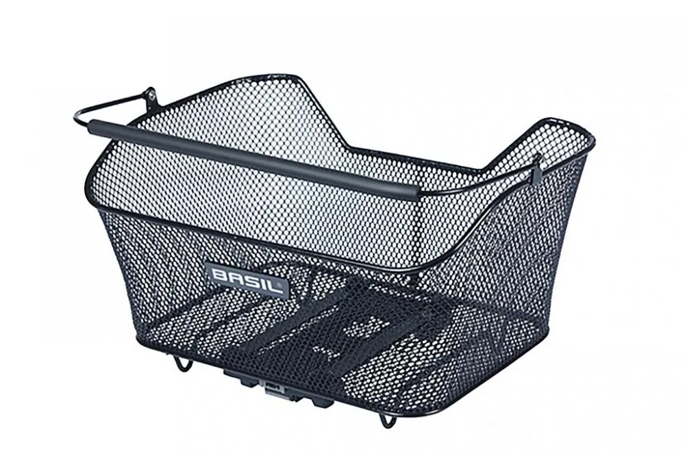 Basil Base M MIK Hinterradkorb - engmaschiger Stahl, 14 Liter, abnehmbar mit MIK-Adapterplatte, schwarz, bis 10 kg Tragkraft Jetzt Kaufen