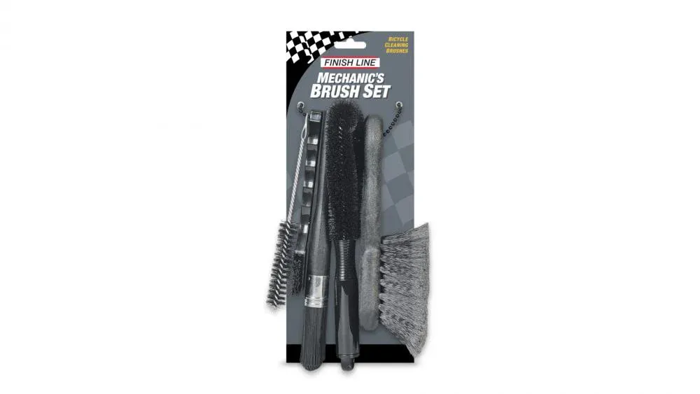 Super-Preis Finish Line Easy Pro Reinigungsbürsten-Set 5-teilig, Fahrrad Bürsten für Rahmen, Kette, Ritzel, Schaltung und schwer zugängliche Stellen