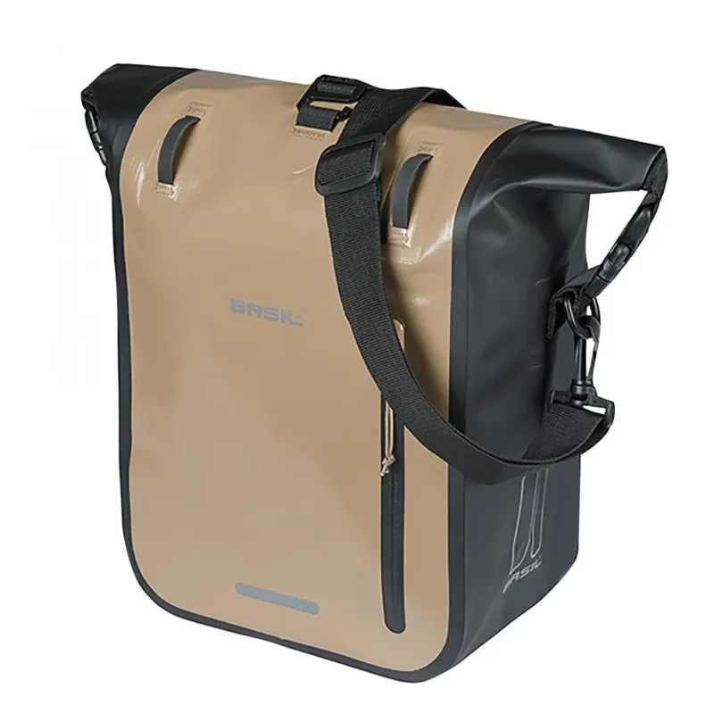 Neuheit Basil Einzeltasche Rivo M sand/schwarz 12-15L - Fahrradtasche mit MIK Hooks, wasserabweisend, modernes Design